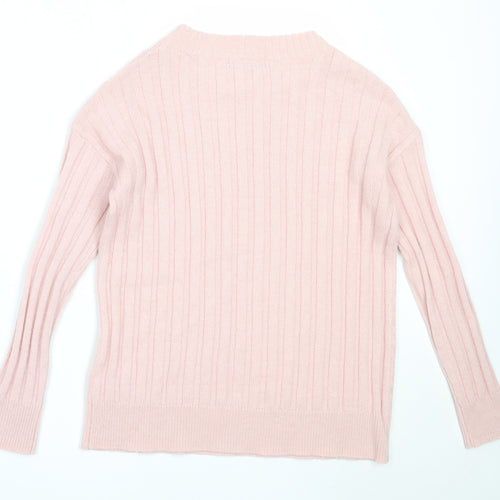 Marks and Spencer Womens Pink Round Neck  Acrylic Pullover Jumper Size S