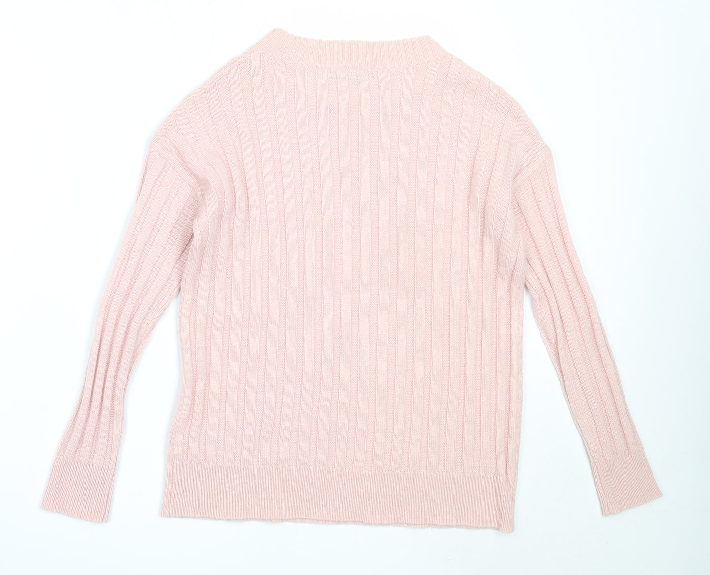 Marks and Spencer Womens Pink Round Neck  Acrylic Pullover Jumper Size S