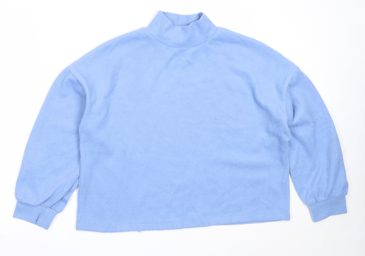 New Look Womens Blue High Neck Polyester Pullover Jumper Size M
