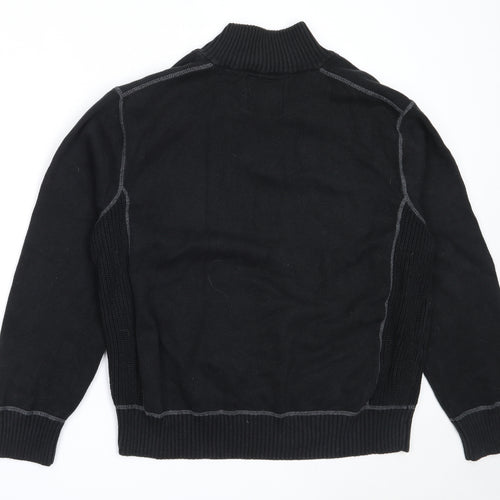 NEXT Mens Black  Cotton Henley Sweatshirt Size XL