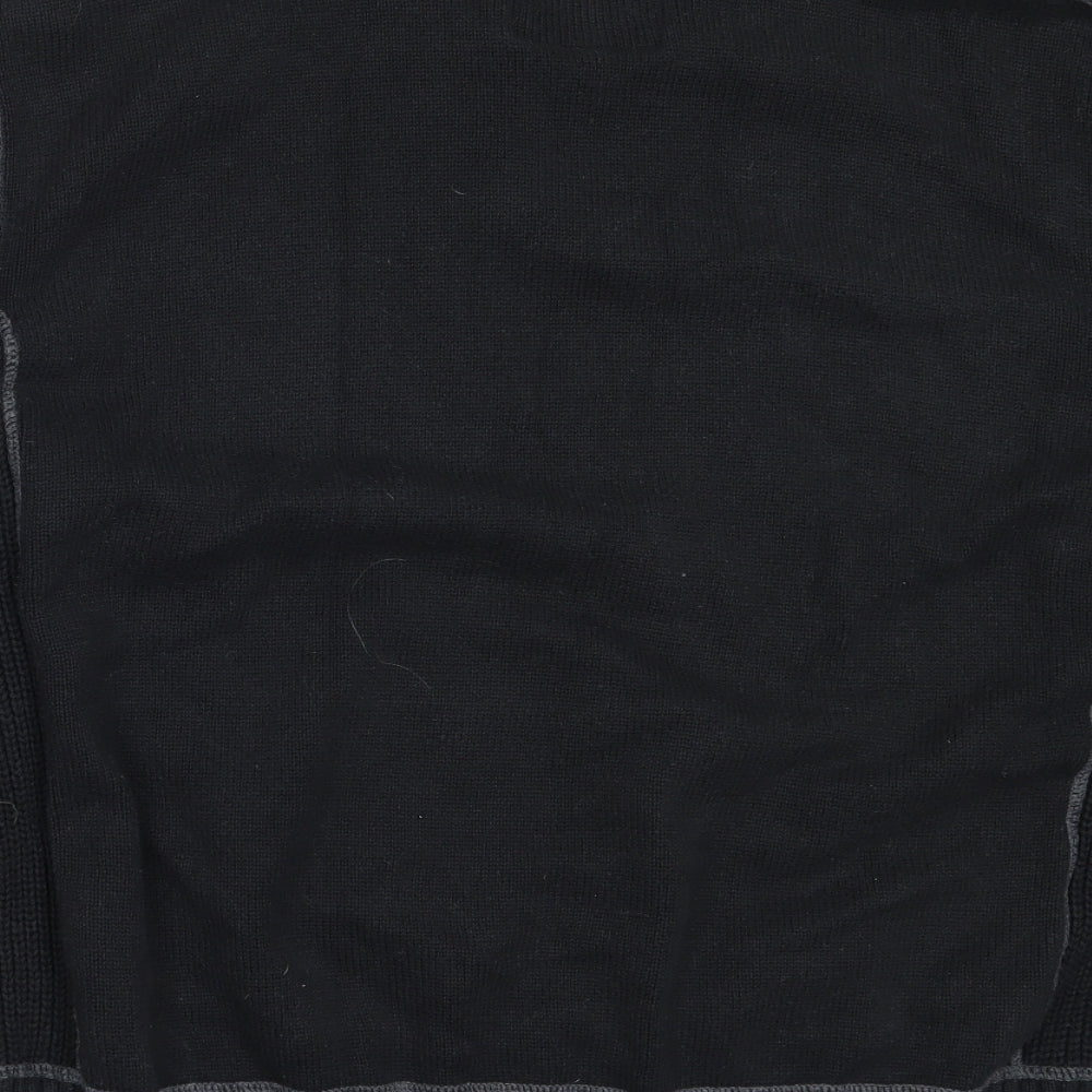 NEXT Mens Black  Cotton Henley Sweatshirt Size XL