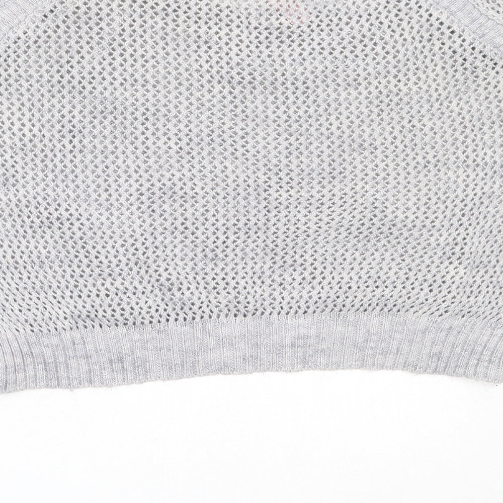 Lipsy Womens Grey Round Neck  Acrylic Pullover Jumper Size 8