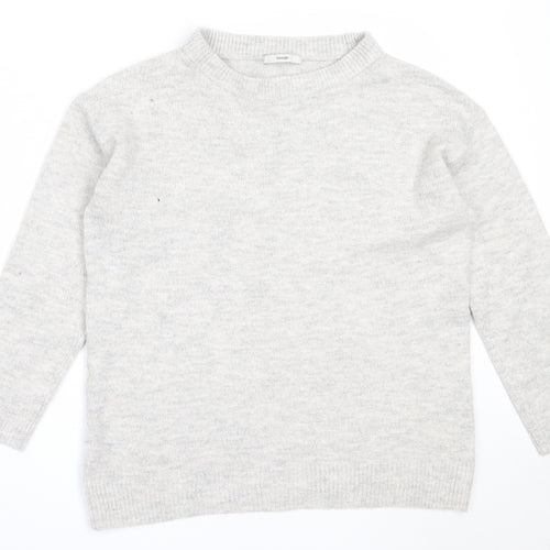 George Womens Grey Round Neck  Acrylic Pullover Jumper Size M