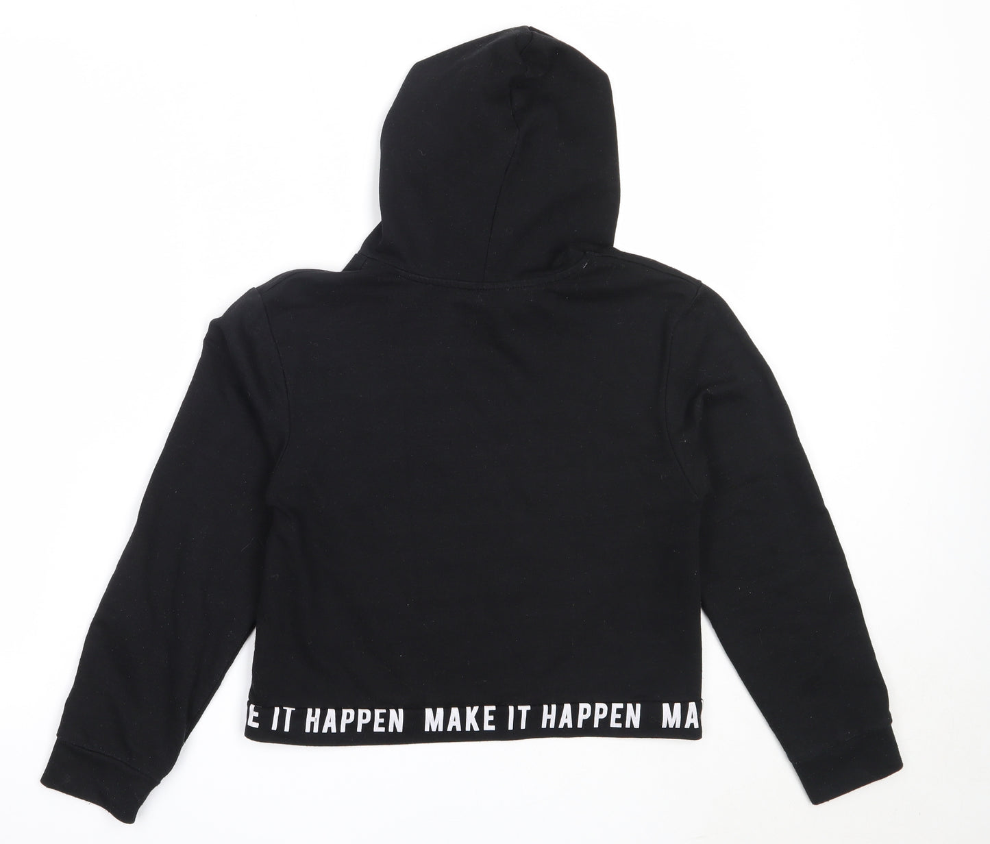 Primark Girls Black  Cotton Pullover Hoodie Size 10-11 Years