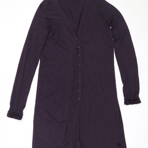 TWINSET Womens Purple V-Neck  Viscose Cardigan Jumper Size M