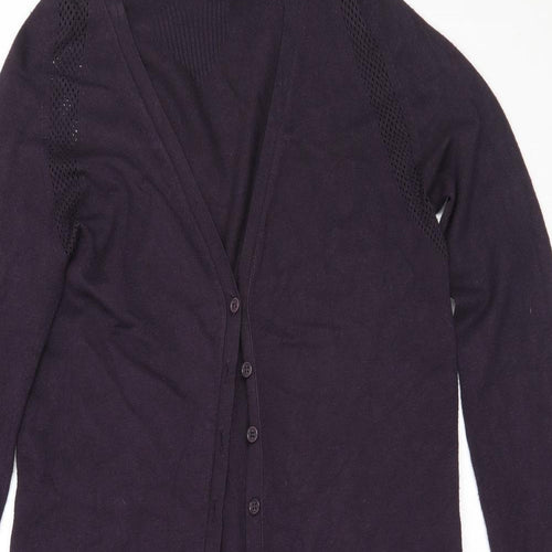 TWINSET Womens Purple V-Neck  Viscose Cardigan Jumper Size M