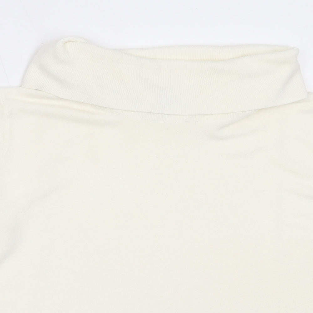 Bonmarché Womens Ivory Roll Neck  Acrylic Pullover Jumper Size M