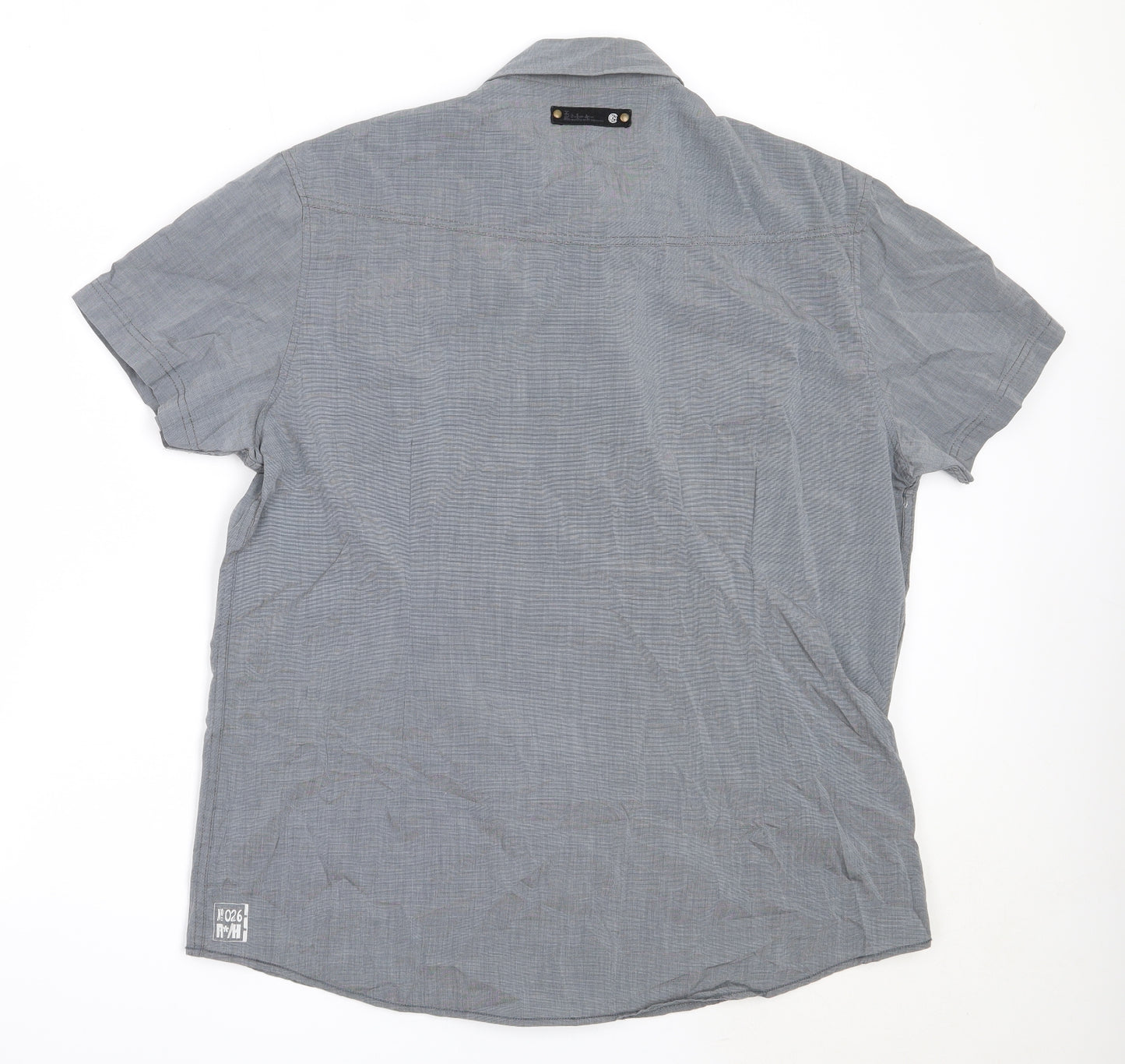 Debenhams Mens Grey  Cotton  Button-Up Size XL Collared