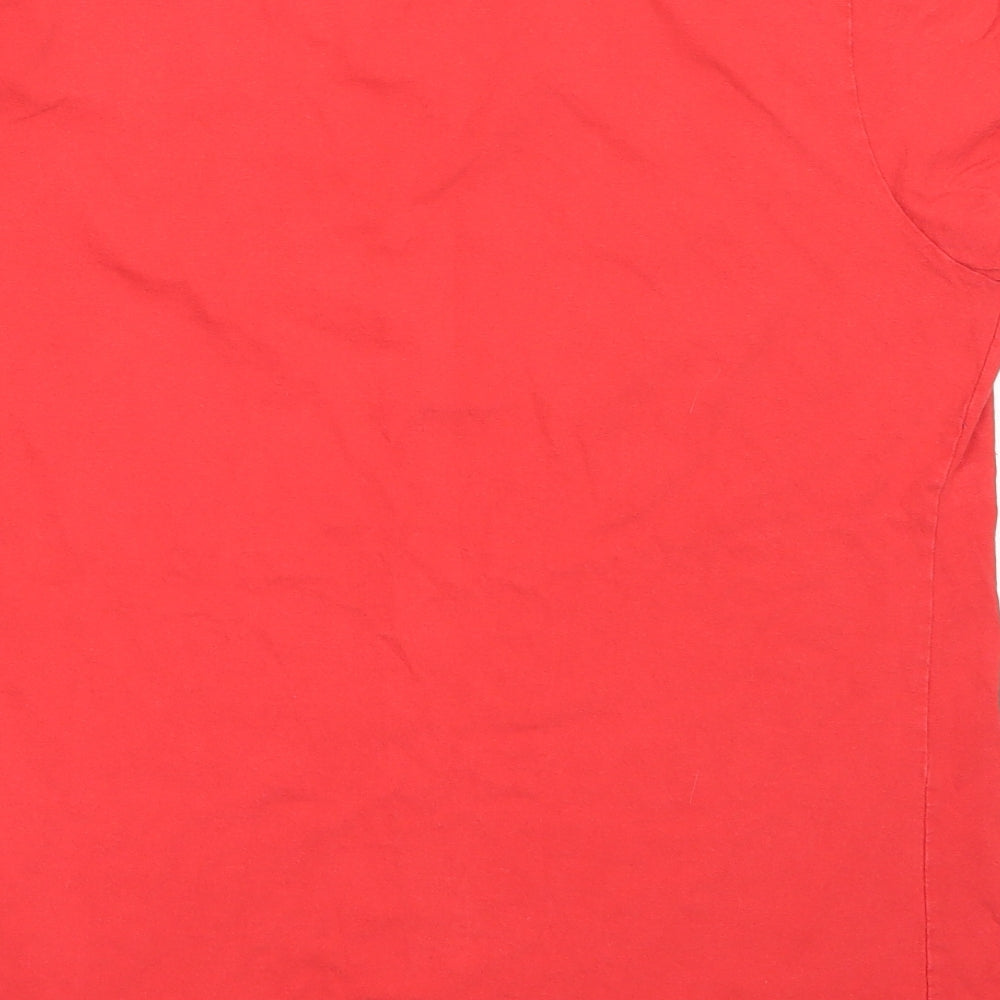 Fruit of the Loom Womens Red  Cotton Basic T-Shirt Size XL Round Neck
