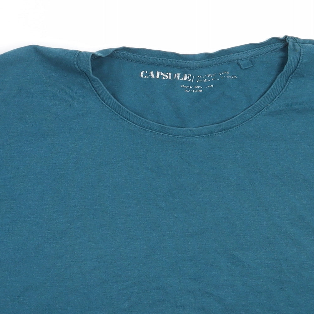 Capsule Womens Blue  Cotton Basic T-Shirt Size 16 Round Neck
