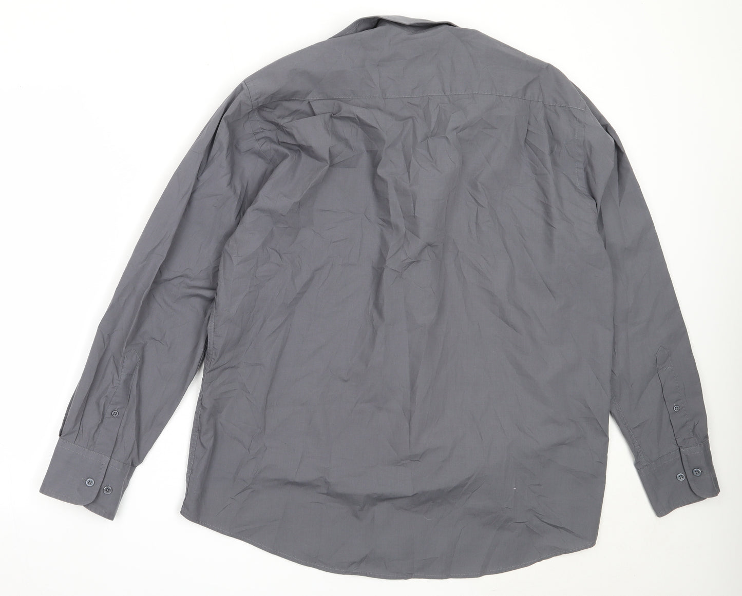Taylor & Wright Mens Grey  Cotton  Button-Up Size 17 Collared