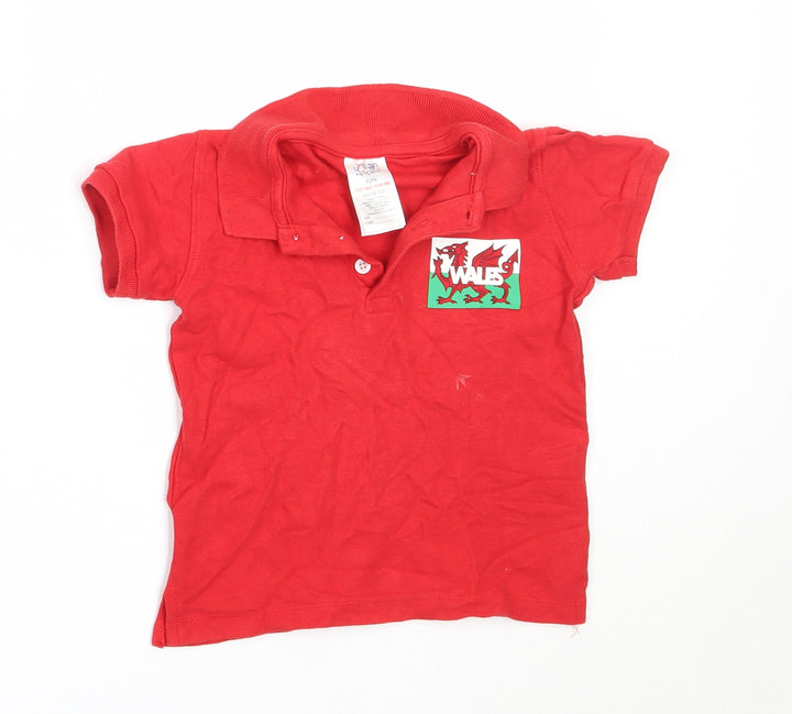 Urban Rascals Boys Red  Cotton Basic Polo Size 4 Years Collared  - WALES