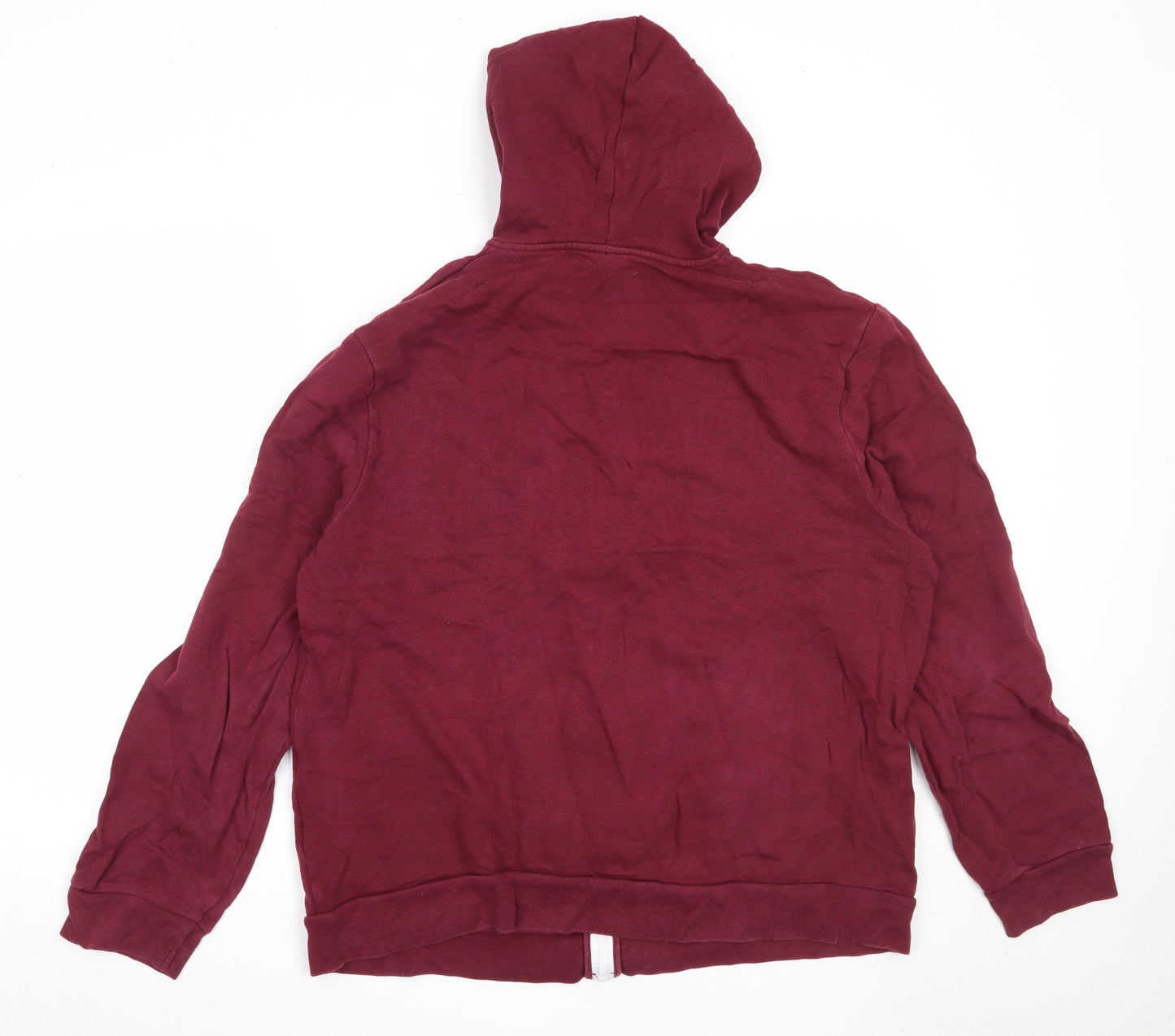 Topman Mens Red  Cotton Full Zip Hoodie Size XL