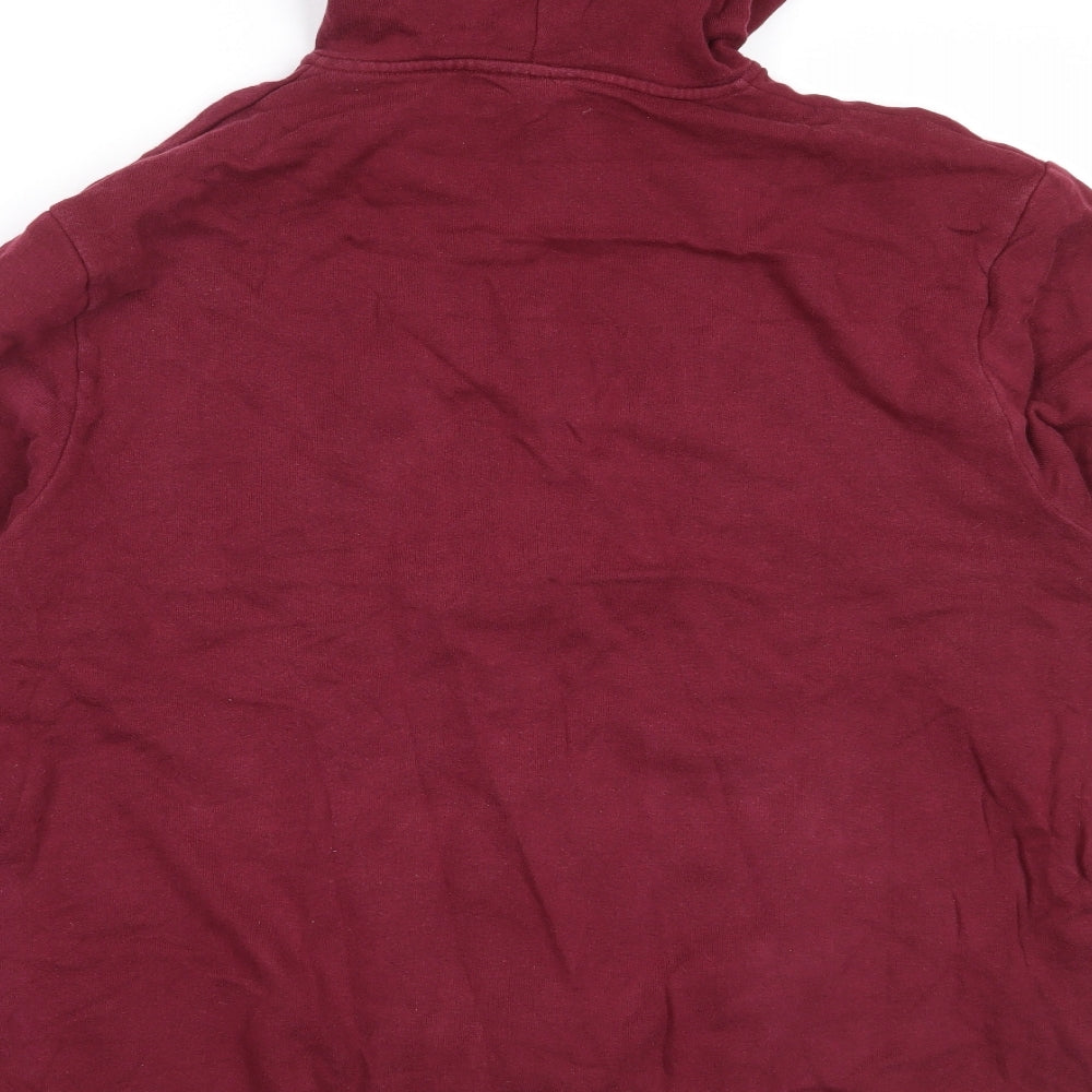 Topman Mens Red  Cotton Full Zip Hoodie Size XL