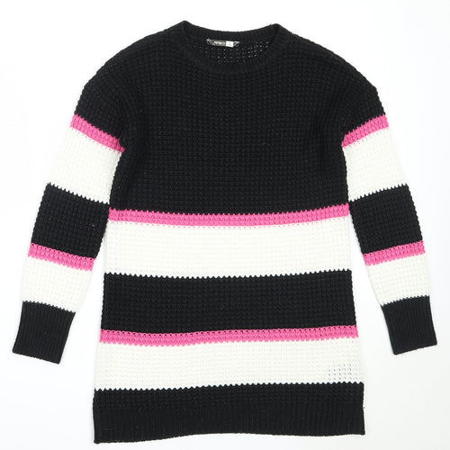 Pep&Co Womens Black Round Neck  Acrylic Pullover Jumper Size 8