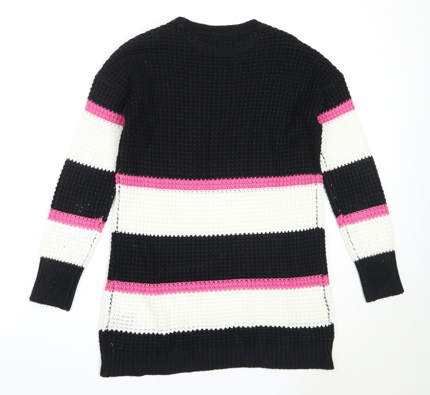 Pep&Co Womens Black Round Neck  Acrylic Pullover Jumper Size 8