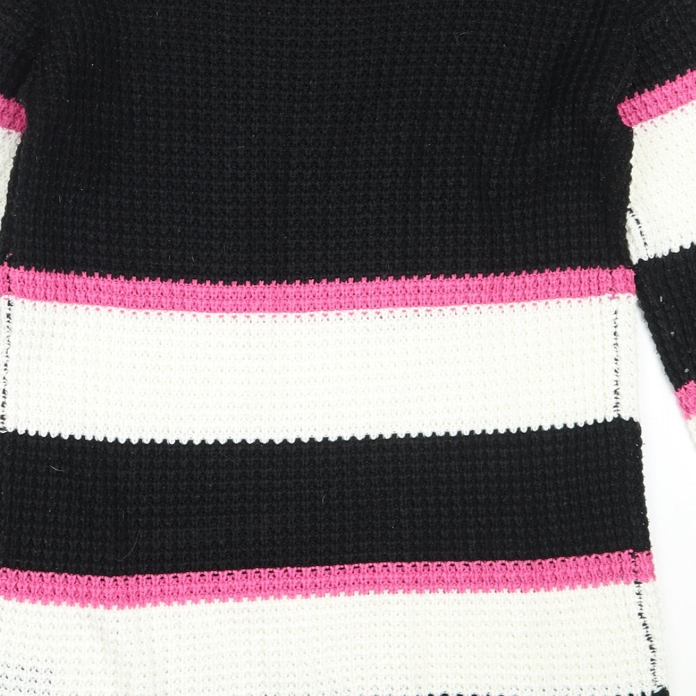 Pep&Co Womens Black Round Neck  Acrylic Pullover Jumper Size 8
