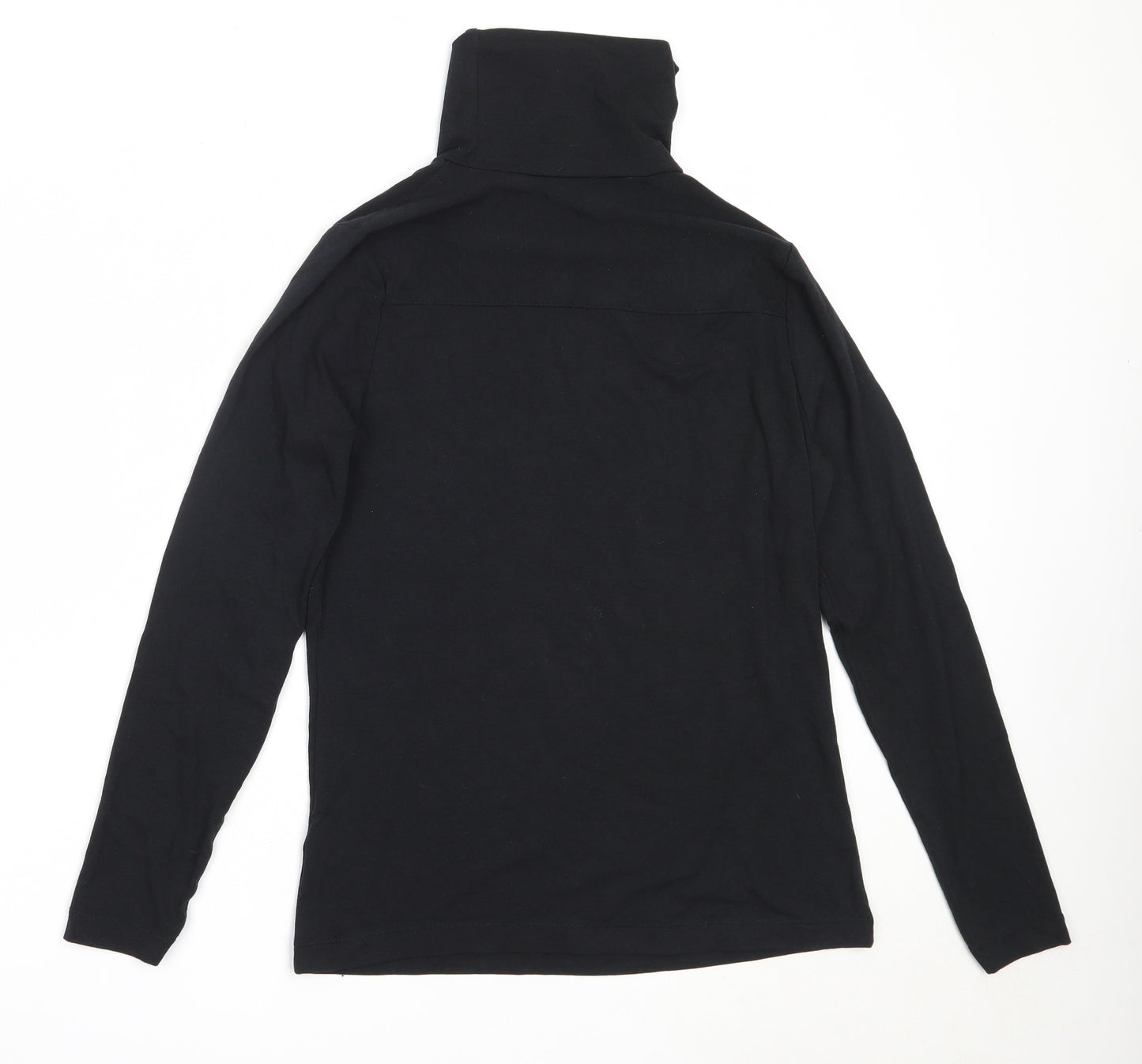 TU Womens Black  Cotton Basic T-Shirt Size 16 High Neck