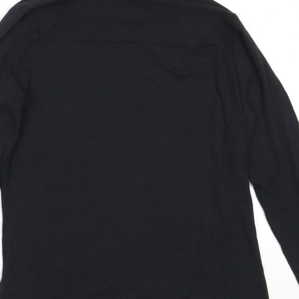 TU Womens Black  Cotton Basic T-Shirt Size 16 High Neck
