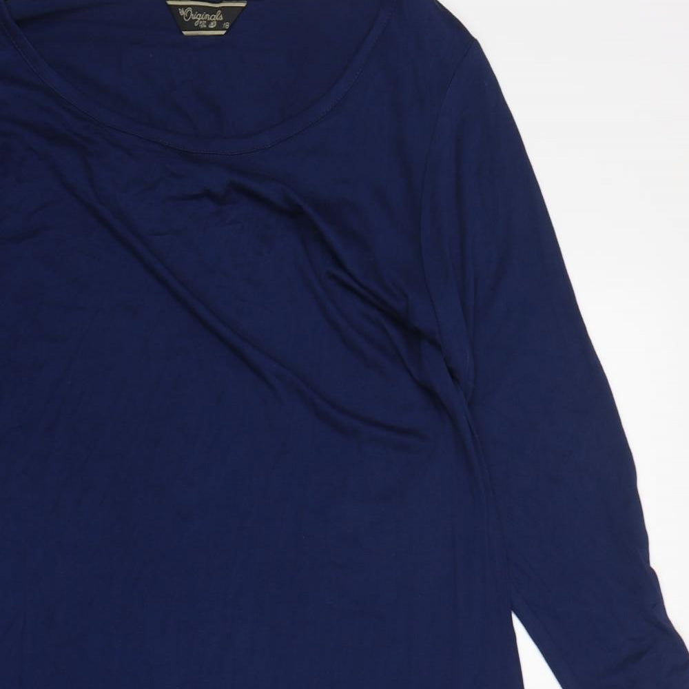 Originals  Womens Blue  Viscose T-Shirt Dress  Size 18  Round Neck