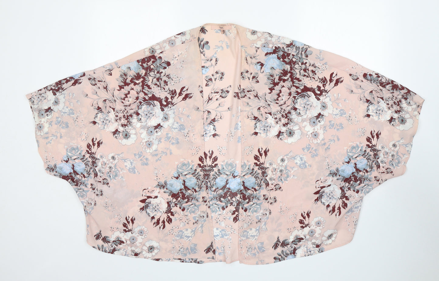 NEXT Womens Pink Floral Polyester Kimono Blouse Size 18 V-Neck