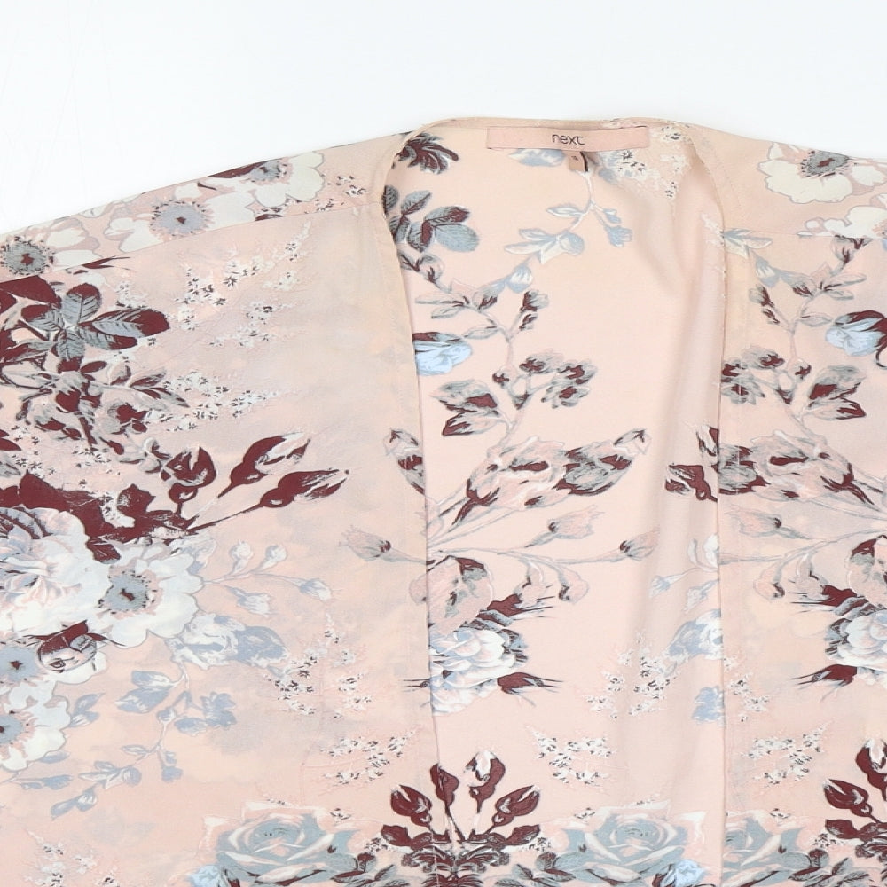 NEXT Womens Pink Floral Polyester Kimono Blouse Size 18 V-Neck