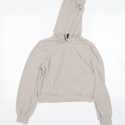 New Look Womens Beige  Polyester Pullover Hoodie Size S   - Cropped