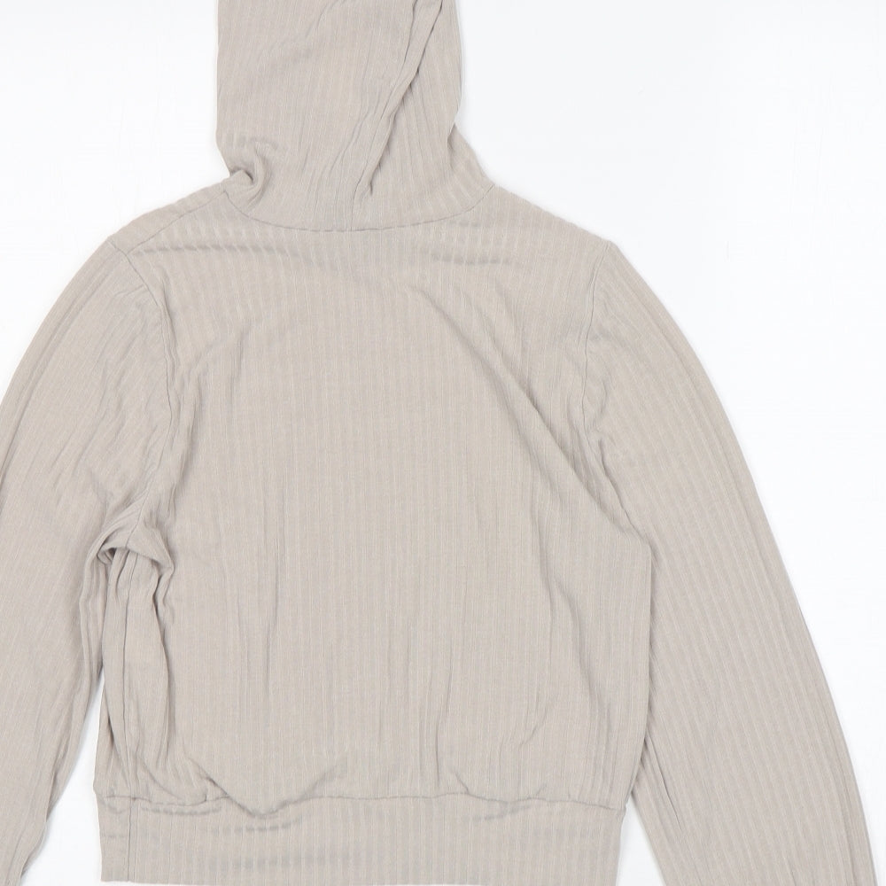 New Look Womens Beige  Polyester Pullover Hoodie Size S   - Cropped