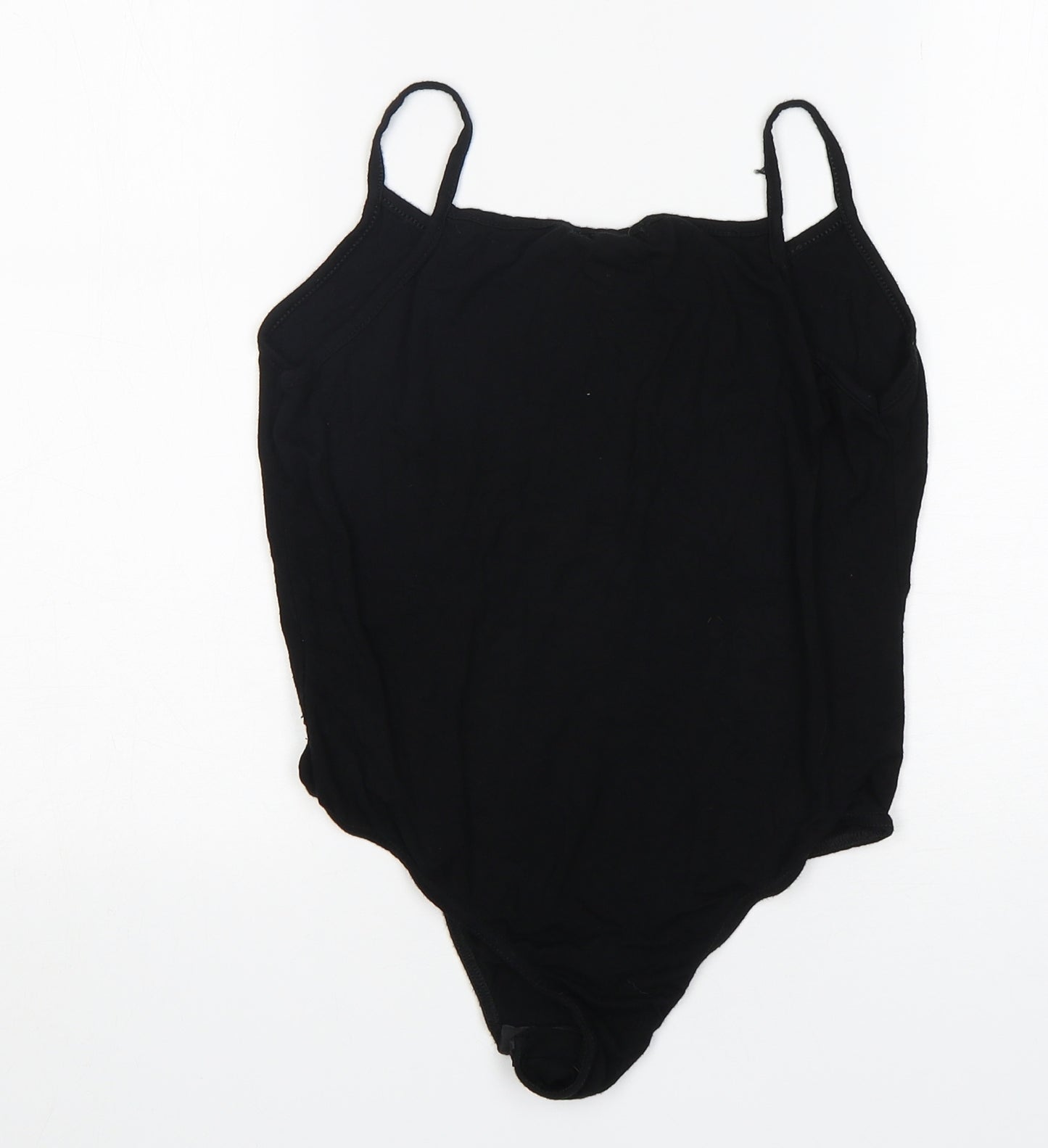 PRETTYLITTLETHING Womens Black  Viscose Bodysuit One-Piece Size 10