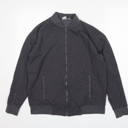 ASOS Womens Grey Round Neck  Viscose Full Zip Jumper Size 10
