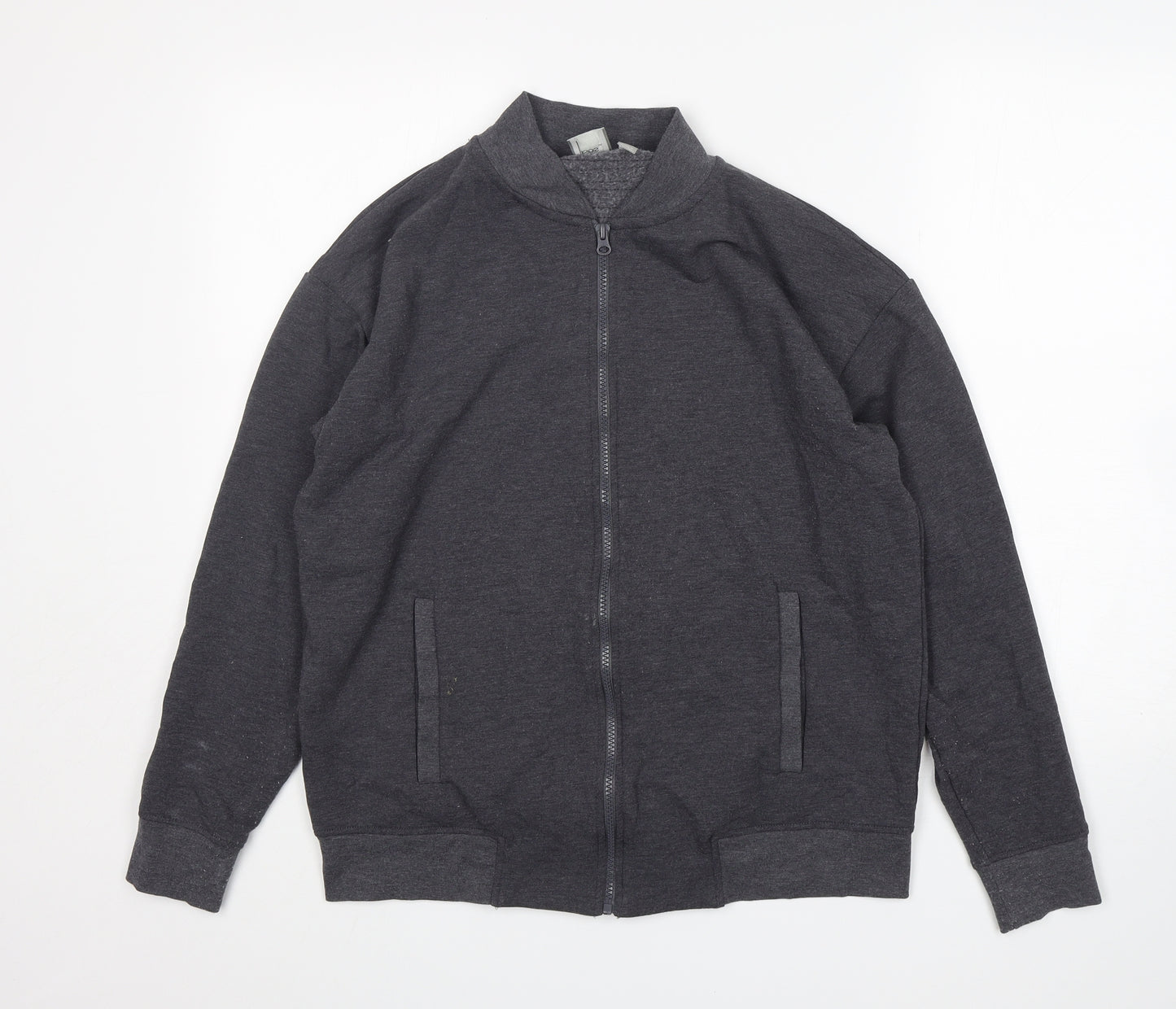 ASOS Womens Grey Round Neck  Viscose Full Zip Jumper Size 10