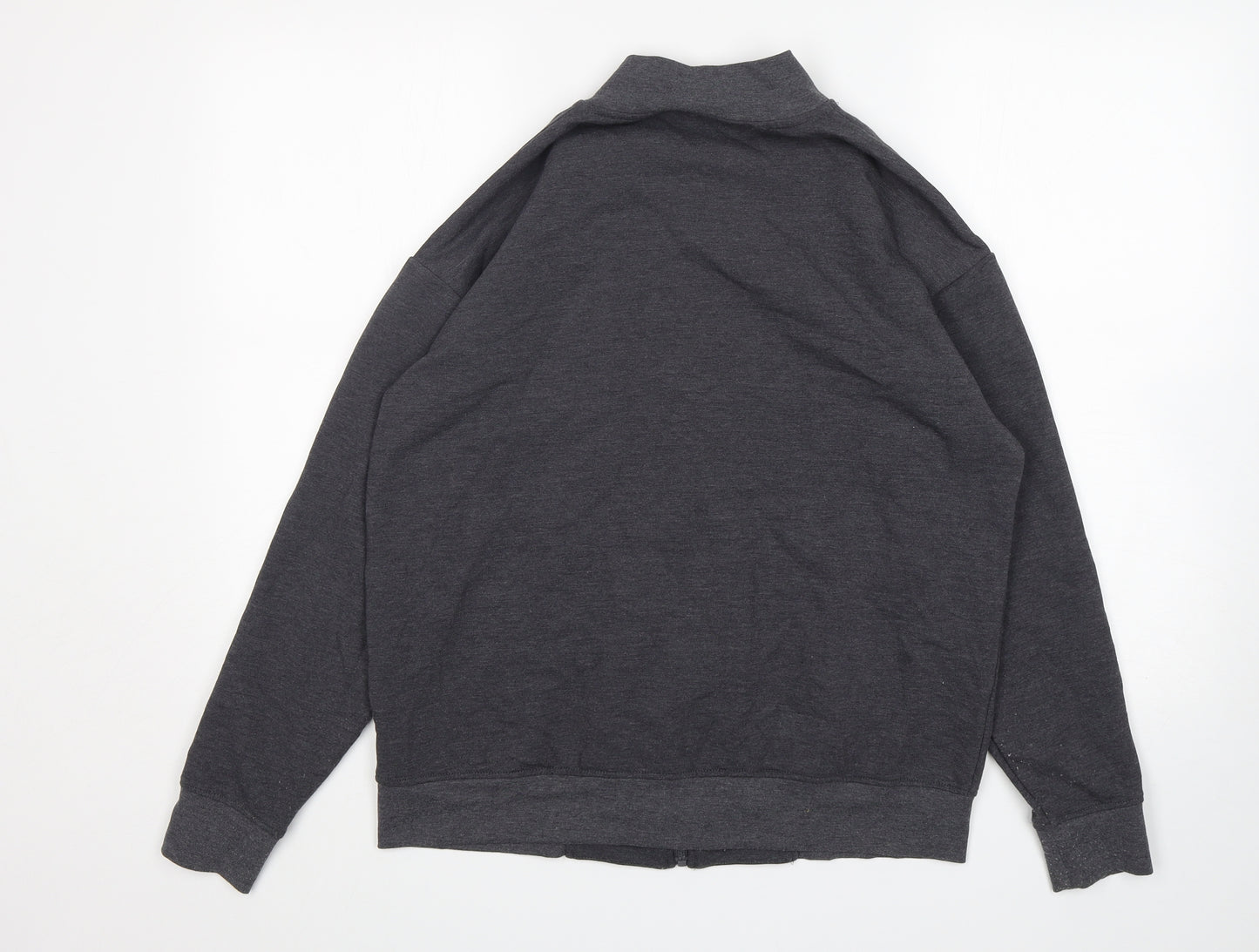 ASOS Womens Grey Round Neck  Viscose Full Zip Jumper Size 10