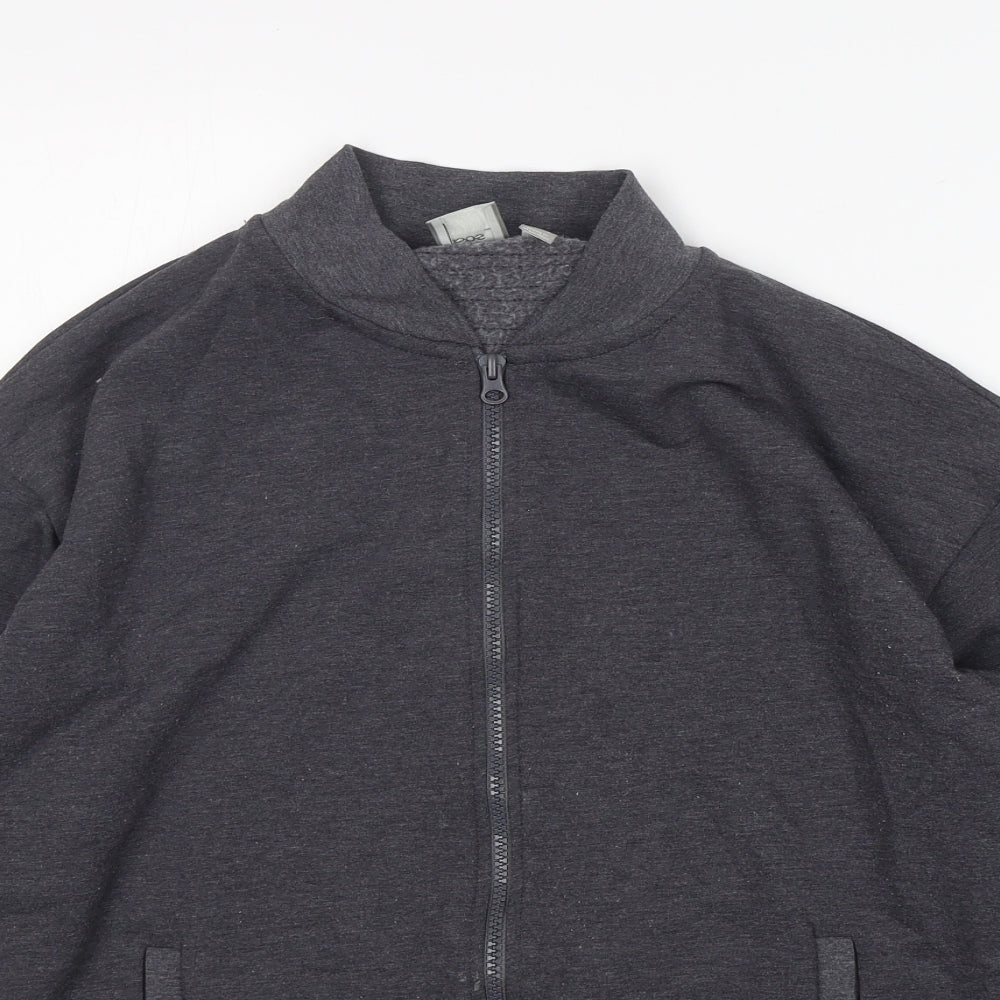 ASOS Womens Grey Round Neck  Viscose Full Zip Jumper Size 10