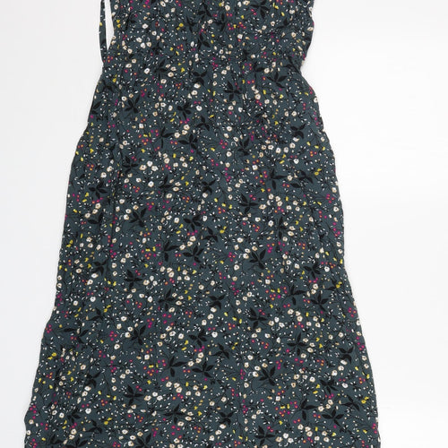 Oasis Womens Multicoloured Floral Viscose A-Line  Size 14  Round Neck