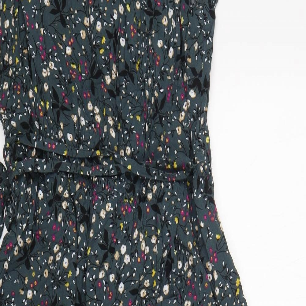 Oasis Womens Multicoloured Floral Viscose A-Line  Size 14  Round Neck
