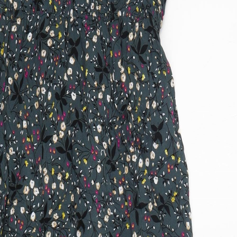 Oasis Womens Multicoloured Floral Viscose A-Line  Size 14  Round Neck