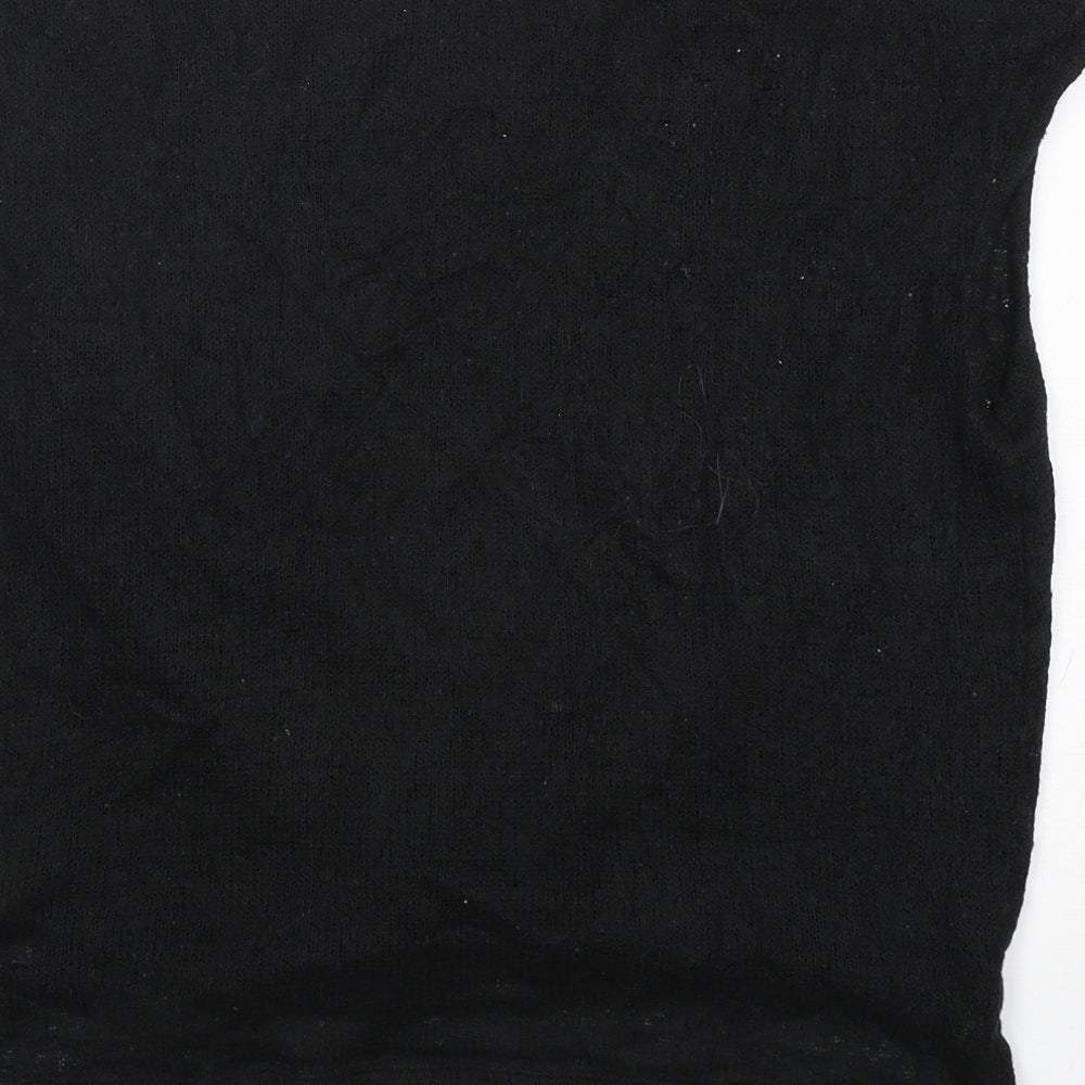 DKNY Womens Black Round Neck  Acrylic Vest Jumper Size M