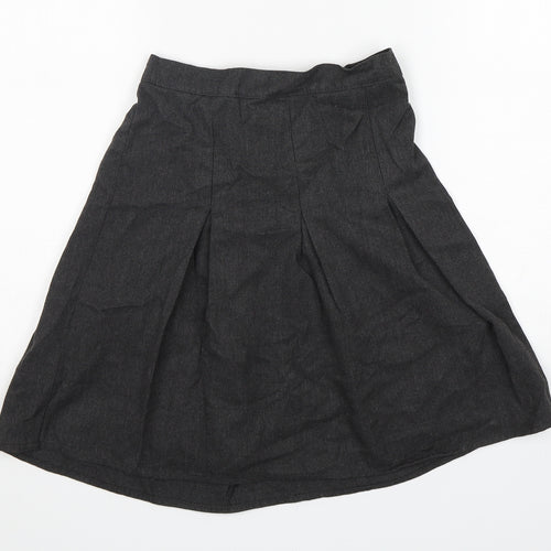 Aldi Girls Grey  Polyester Pleated Skirt Size 9-10 Years  Regular  - School Wear