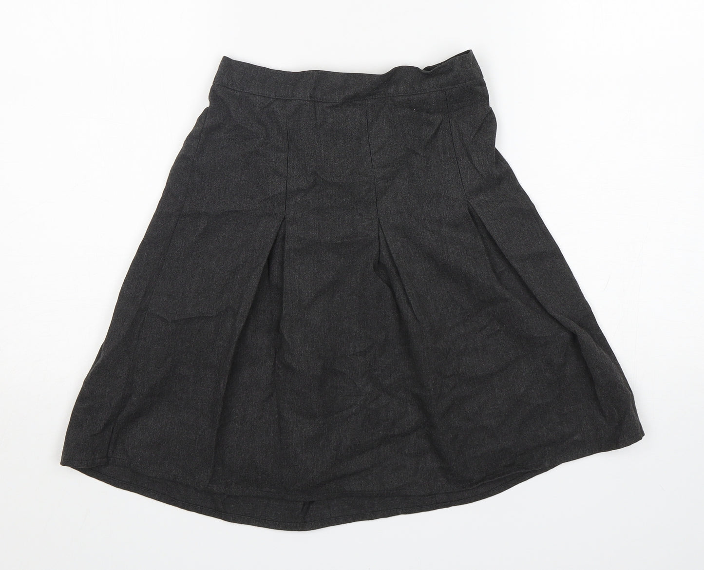 Aldi Girls Grey  Polyester Pleated Skirt Size 9-10 Years  Regular  - School Wear