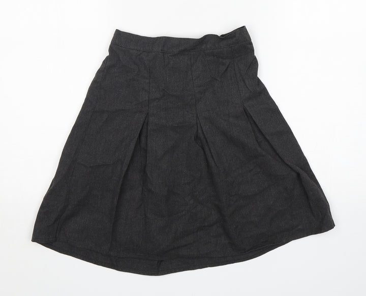 Aldi Girls Grey  Polyester Pleated Skirt Size 9-10 Years  Regular  - School Wear