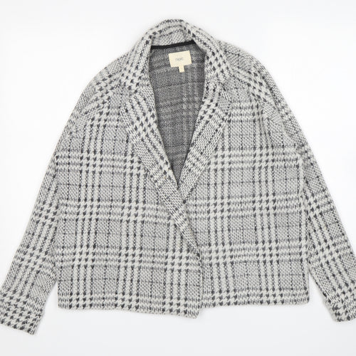 NEXT Womens Grey Check Acrylic Jacket Blazer Size 12