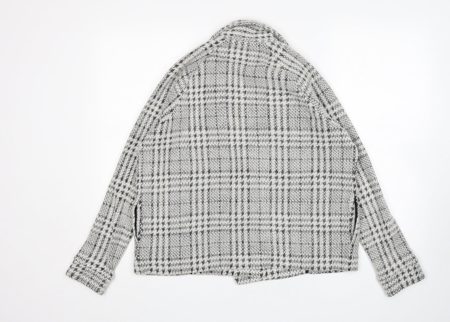 NEXT Womens Grey Check Acrylic Jacket Blazer Size 12