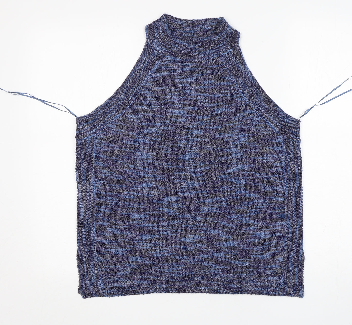 George Womens Blue Round Neck  Acrylic Vest Jumper Size 14