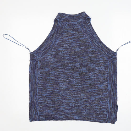 George Womens Blue Round Neck  Acrylic Vest Jumper Size 14