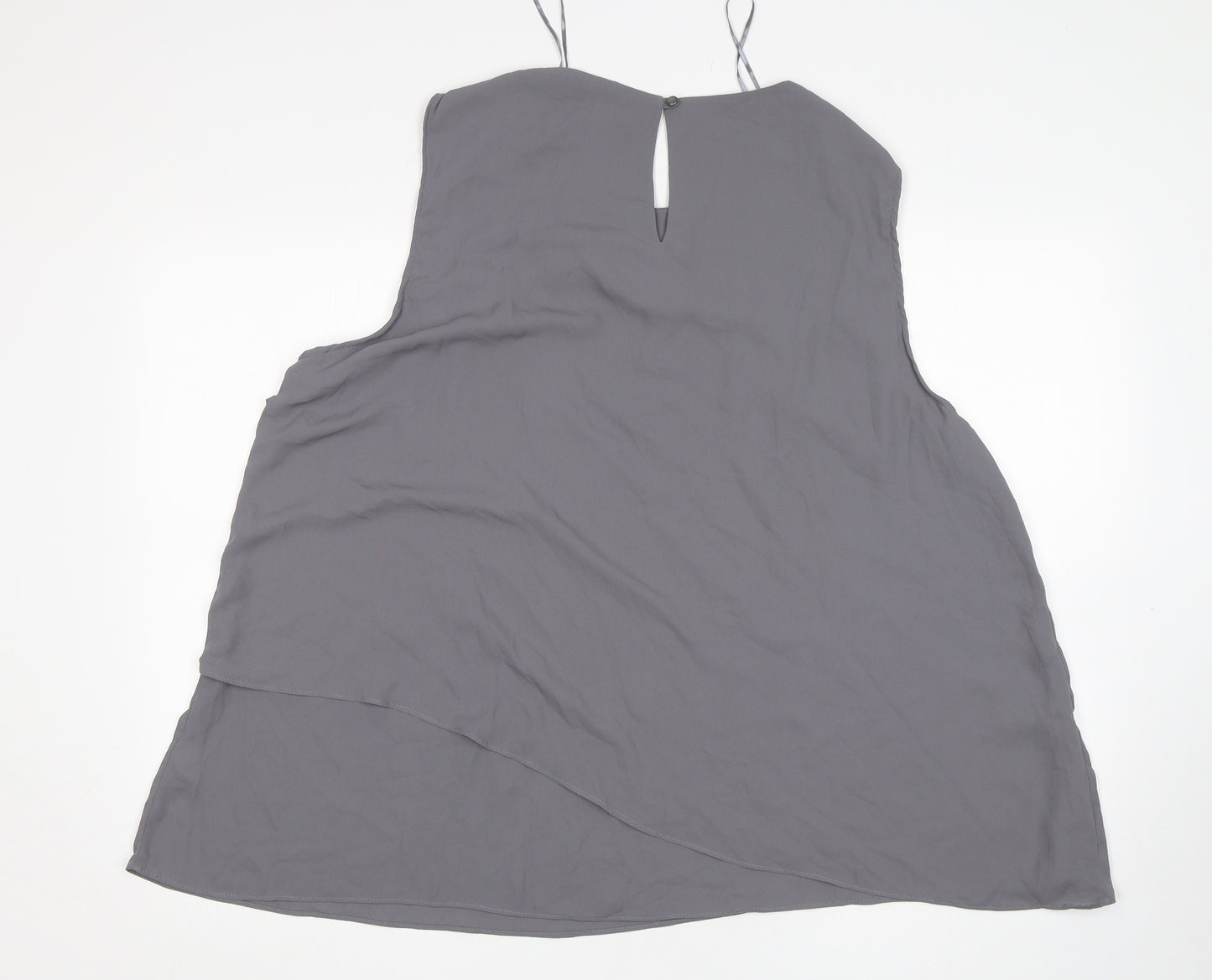 F&F Womens Grey  Polyester Basic Blouse Size 22 Round Neck