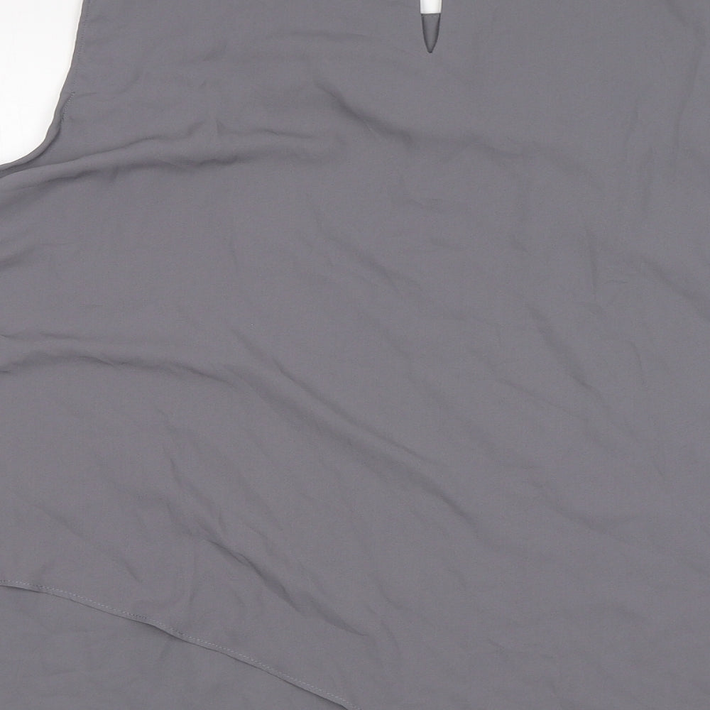 F&F Womens Grey  Polyester Basic Blouse Size 22 Round Neck