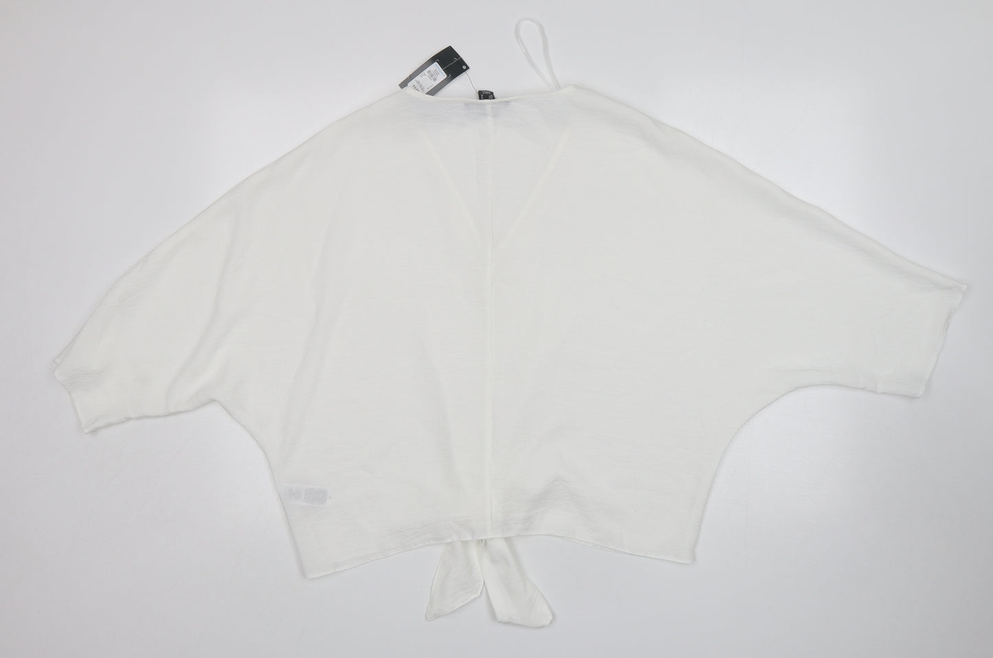 Primark Womens White  Polyester Basic Blouse Size 14 Round Neck