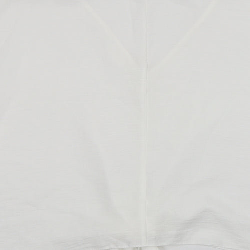 Primark Womens White  Polyester Basic Blouse Size 14 Round Neck