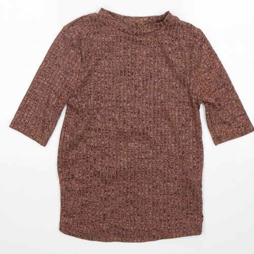 Primark Womens Brown Round Neck  Polyester Pullover Jumper Size XS