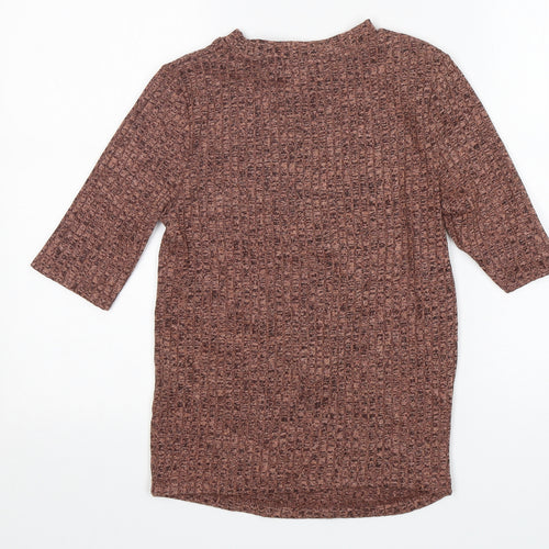 Primark Womens Brown Round Neck  Polyester Pullover Jumper Size XS